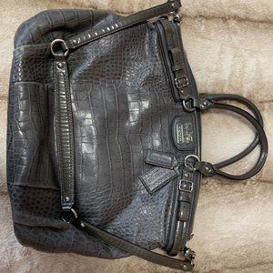 COACH grey alligator embossed crossbody bag